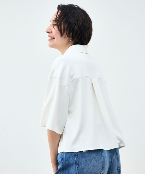 NOLLEY’S(ノーリーズ)の「《セットアップ対応》ウォッシャブルイージーツイルシャツ(シャツ/ブラウス・レディース・ブラック/チャコールグレー/ホワイト・38)」の10枚目の写真