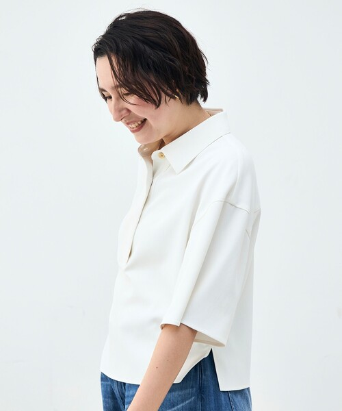 NOLLEY’S(ノーリーズ)の「《セットアップ対応》ウォッシャブルイージーツイルシャツ(シャツ/ブラウス・レディース・ブラック/チャコールグレー/ホワイト・38)」の12枚目の写真