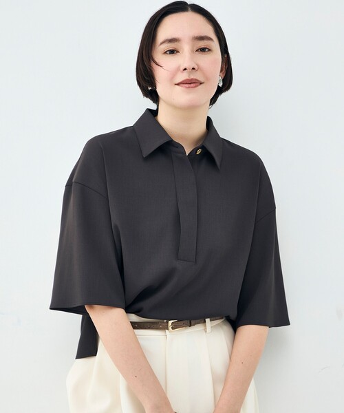 NOLLEY’S(ノーリーズ)の「《セットアップ対応》ウォッシャブルイージーツイルシャツ(シャツ/ブラウス・レディース・ブラック/チャコールグレー/ホワイト・38)」の19枚目の写真