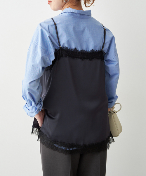 Spick & Span（スピックアンドスパン）の「サテンレースキャミソール（キャミソール・レディース・ブラウン/ネイビー/ホワイト・FREE）」の20枚目の写真