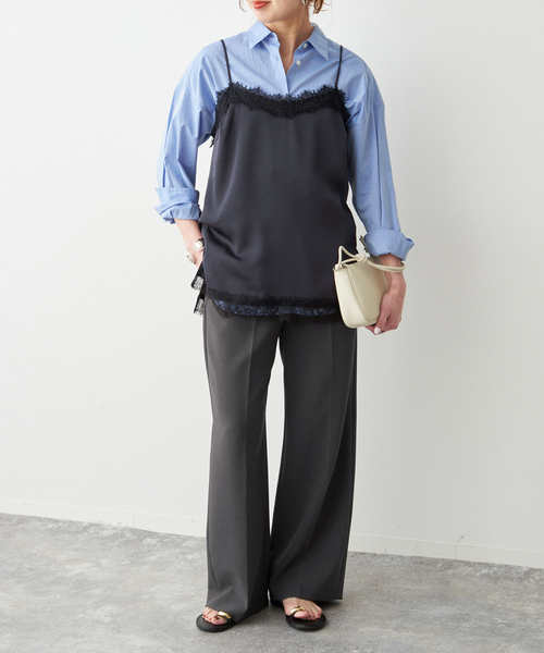 Spick & Span（スピックアンドスパン）の「サテンレースキャミソール（キャミソール・レディース・ブラウン/ネイビー/ホワイト・FREE）」の22枚目の写真