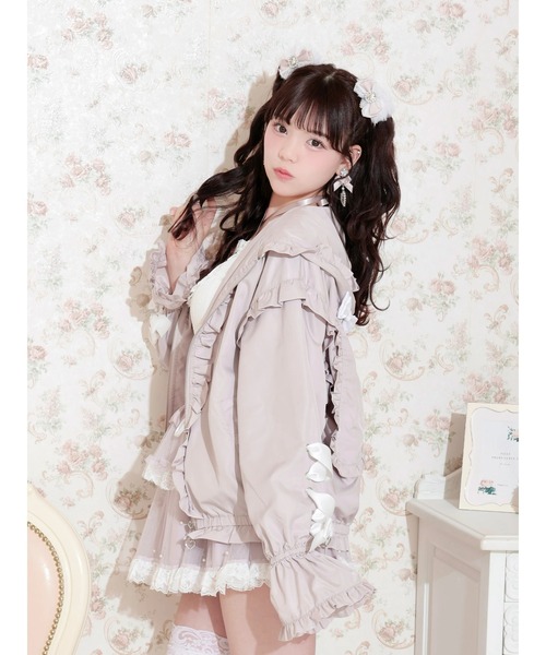 NOEMIE(ノエミー)の「うさ耳リボンフレアスリーブスピンドルブルゾン(ブルゾン・レディース・ブラック/ピンク・M)」の5枚目の写真