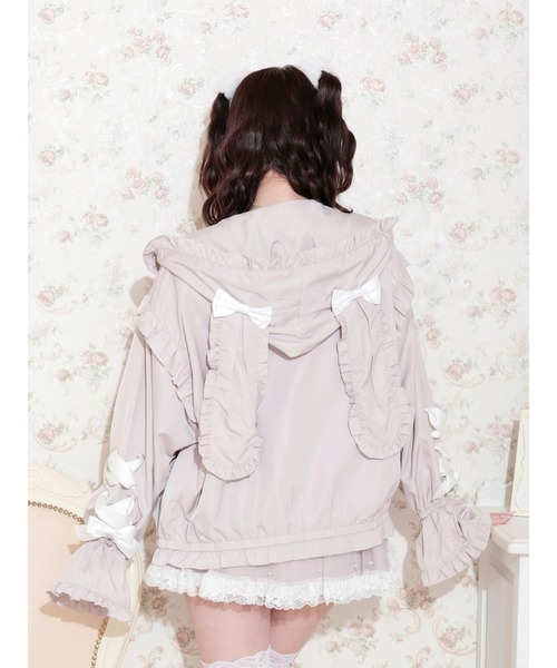 NOEMIE(ノエミー)の「うさ耳リボンフレアスリーブスピンドルブルゾン(ブルゾン・レディース・ブラック/ピンク・M)」の6枚目の写真
