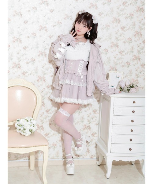 NOEMIE(ノエミー)の「うさ耳リボンフレアスリーブスピンドルブルゾン(ブルゾン・レディース・ブラック/ピンク・M)」の7枚目の写真