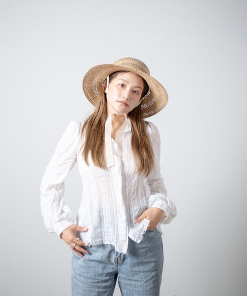 RACAL（ラカル）の「Kampi Border Lace Hat / キャンピボーダーレース編みサンハット（ハット・レディース・ナチュラル・FREE）」の12枚目の写真