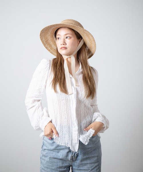 RACAL（ラカル）の「Kampi Border Lace Hat / キャンピボーダーレース編みサンハット（ハット・レディース・ナチュラル・FREE）」の13枚目の写真