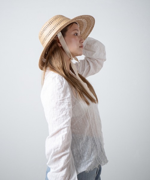 RACAL（ラカル）の「Kampi Border Lace Hat / キャンピボーダーレース編みサンハット（ハット・レディース・ナチュラル・FREE）」の15枚目の写真