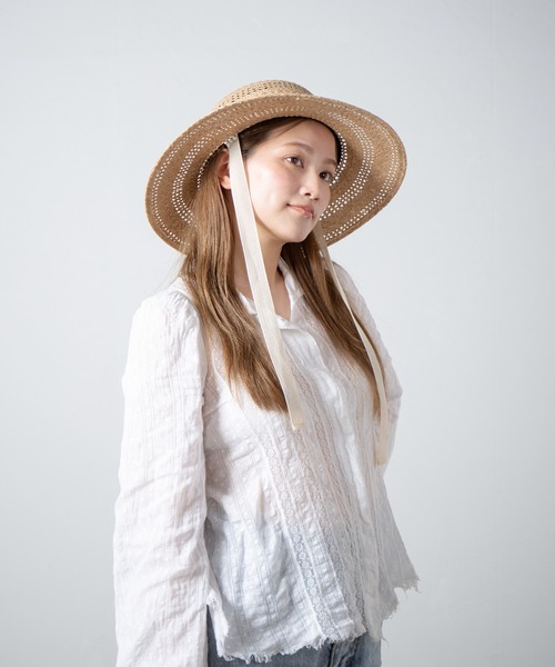 RACAL（ラカル）の「Kampi Border Lace Hat / キャンピボーダーレース編みサンハット（ハット・レディース・ナチュラル・FREE）」の20枚目の写真