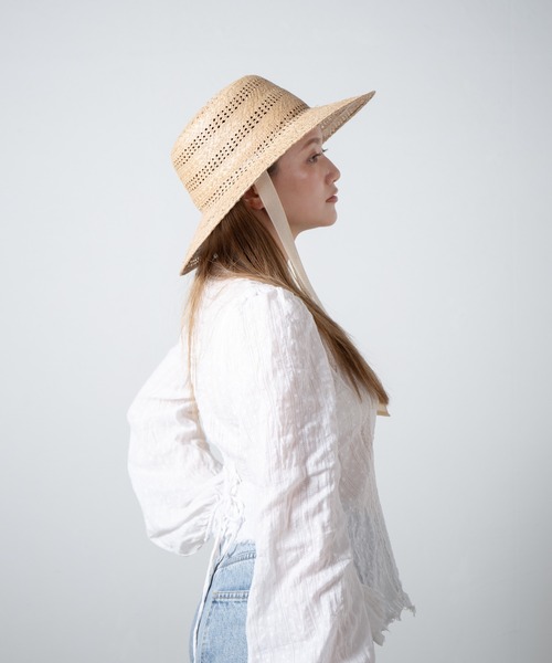 RACAL（ラカル）の「Kampi Border Lace Hat / キャンピボーダーレース編みサンハット（ハット・レディース・ナチュラル・FREE）」の21枚目の写真
