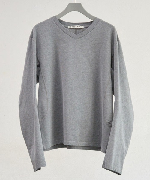 NVRFRGT（ネヴァーフォーゲット）の「【NVRFRGT】PANELLED V-NECK LONG SLEEVE T-SHIRT（Tシャツ/カットソー・メンズ・チャコールグレー/ブラウン・3/2）」の2枚目の写真
