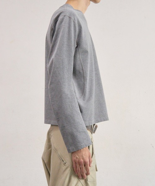 NVRFRGT（ネヴァーフォーゲット）の「【NVRFRGT】PANELLED V-NECK LONG SLEEVE T-SHIRT（Tシャツ/カットソー・メンズ・チャコールグレー/ブラウン・3/2）」の7枚目の写真