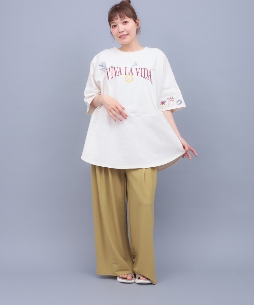 チチカカ(チチカカ)の「接触冷感 鹿の子ワイドパンツ(その他パンツ・レディース・ブラウン/マスタード/ブラック・FREE)」の6枚目の写真