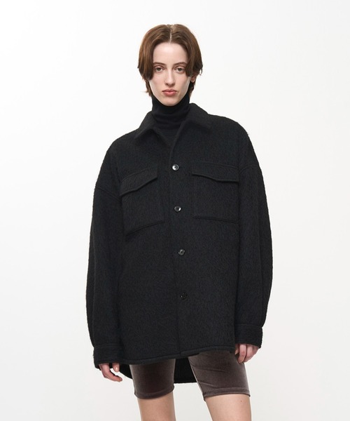 Juha(ユハ)の「ALPACA SHAGGY JACKET(シャツ/ブラウス・メンズ・ブラック/アイボリー・4/3)」の1枚目の写真
