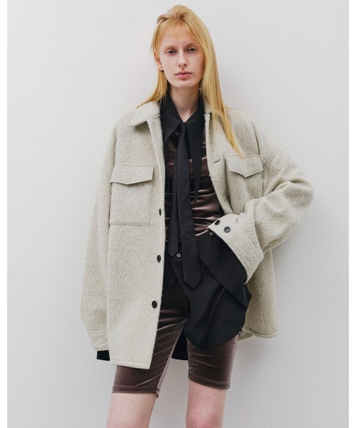 Juha(ユハ)の「ALPACA SHAGGY JACKET(シャツ/ブラウス・メンズ・ブラック/アイボリー・4/3)」の9枚目の写真