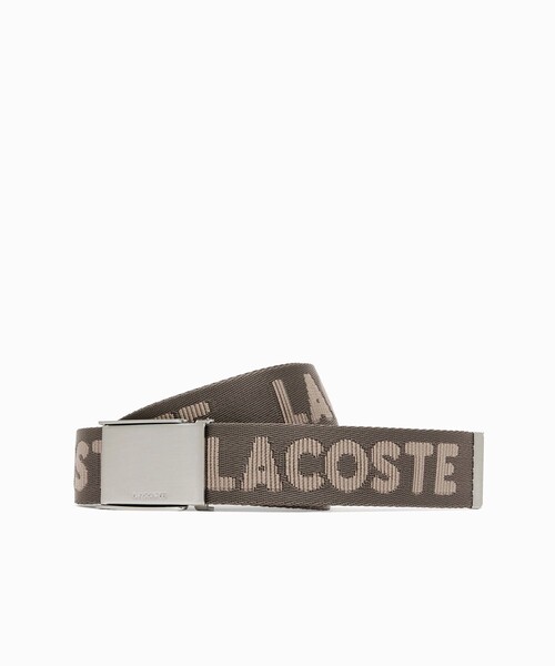 LACOSTE（ラコステ）の「ネームジャカードスライドバックルベルト（ベルト・メンズ・ベージュ/ブラック・FREE）」の2枚目の写真