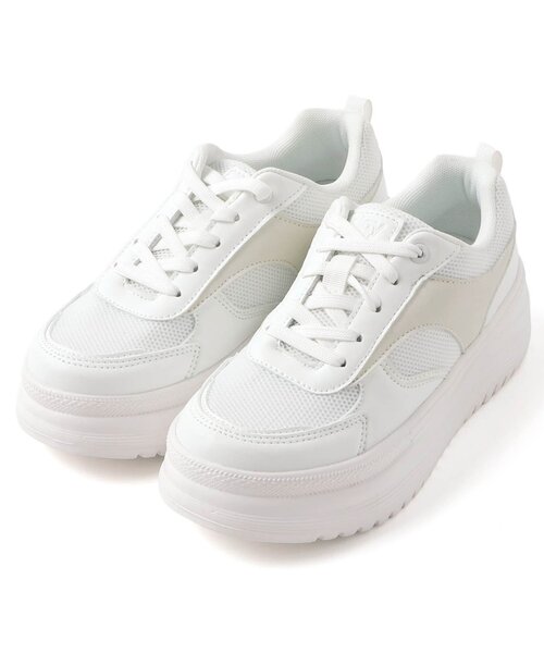 algy（アルジー）の「軽量厚底スニーカー（スニーカー・キッズ・シルバー/ブラック/オフホワイト・24/23/22/21/20）」の2枚目の写真