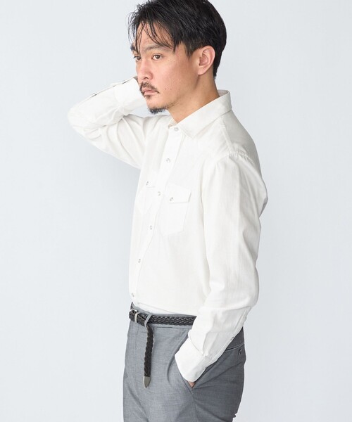 SHIPS(シップス)の「SHIPS: ウォッシュド ホワイト デニム ウエスタン シャツ(シャツ/ブラウス・メンズ・ホワイト・SMALL/MEDIUM/LARGE/X-LARGE)」の16枚目の写真