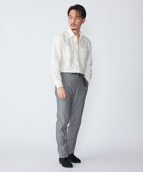 SHIPS(シップス)の「SHIPS: ウォッシュド ホワイト デニム ウエスタン シャツ(シャツ/ブラウス・メンズ・ホワイト・SMALL/MEDIUM/LARGE/X-LARGE)」の2枚目の写真