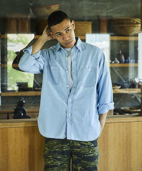 orSlow(オアスロウ)の「orSlow | シャンブレー ワークシャツ MEN(シャツ/ブラウス・メンズ・ブルー系その他・4/3)」の18枚目の写真