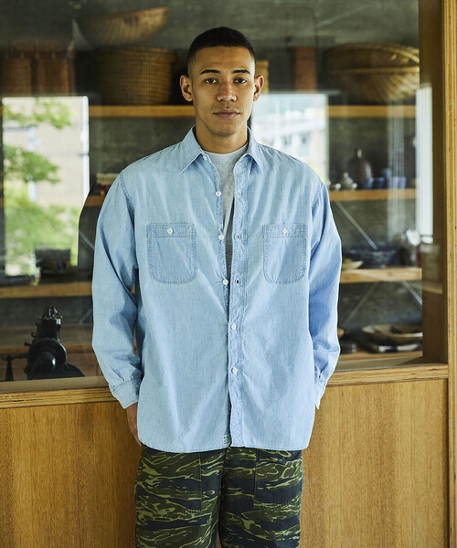 orSlow（オアスロウ）の「orSlow | シャンブレー ワークシャツ MEN（シャツ/ブラウス・メンズ・ブルー系その他・4/3）」の4枚目の写真