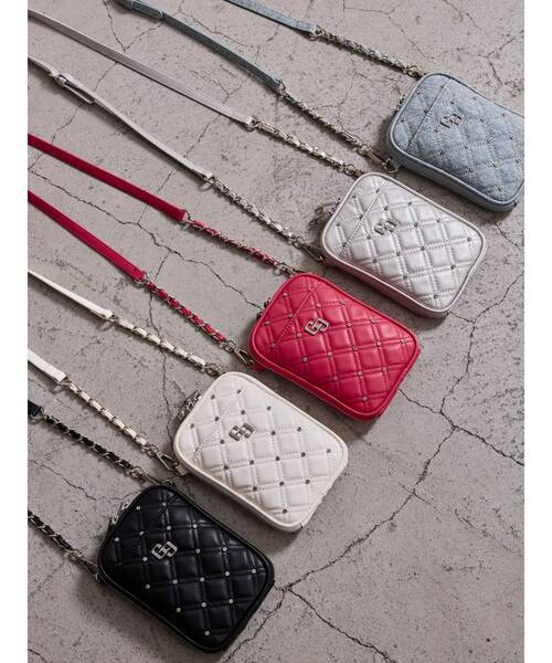 GYDA（ジェイダ）の「GG bijou quiltingミニショルダーBAG（ショルダーバッグ・レディース・ピンク/シルバー/ライトブルー/オフホワイト/ブラック・FREE）」の6枚目の写真