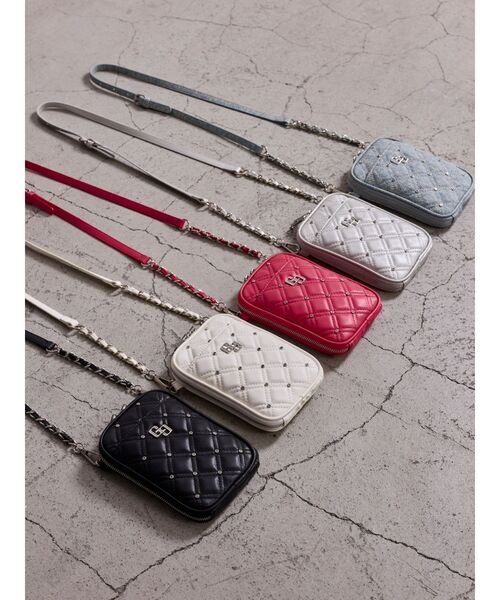 GYDA（ジェイダ）の「GG bijou quiltingミニショルダーBAG（ショルダーバッグ・レディース・ピンク/シルバー/ライトブルー/オフホワイト/ブラック・FREE）」の7枚目の写真