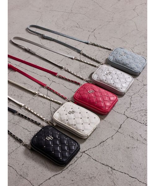 GYDA（ジェイダ）の「GG bijou quiltingミニショルダーBAG（ショルダーバッグ・レディース・ピンク/シルバー/ライトブルー/オフホワイト/ブラック・FREE）」の8枚目の写真