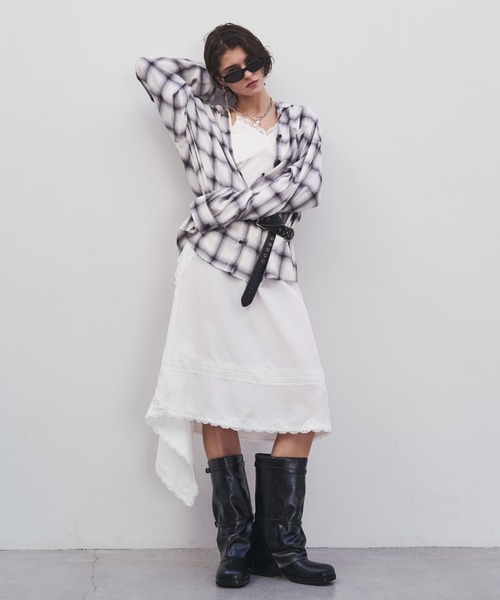 JOSE MOON（ジョゼムーン）の「CROSS OVER LACE SKIRT/クロスオーバーレーススカート（スカート・レディース・イエロー系その他/ブラック/ホワイト・FREE）」の18枚目の写真