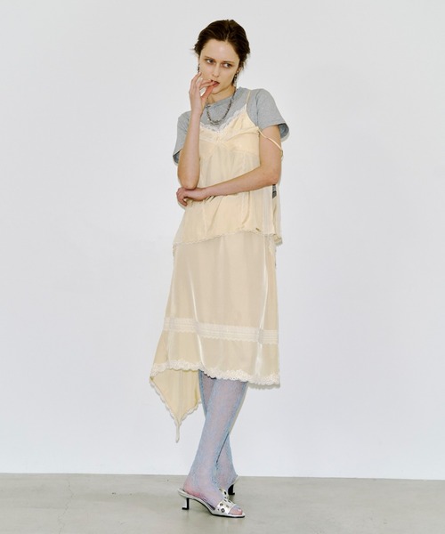 JOSE MOON（ジョゼムーン）の「CROSS OVER LACE SKIRT/クロスオーバーレーススカート（スカート・レディース・イエロー系その他/ブラック/ホワイト・FREE）」の8枚目の写真