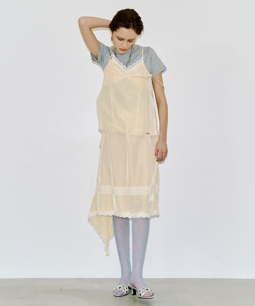 JOSE MOON（ジョゼムーン）の「CROSS OVER LACE SKIRT/クロスオーバーレーススカート（スカート・レディース・イエロー系その他/ブラック/ホワイト・FREE）」の9枚目の写真