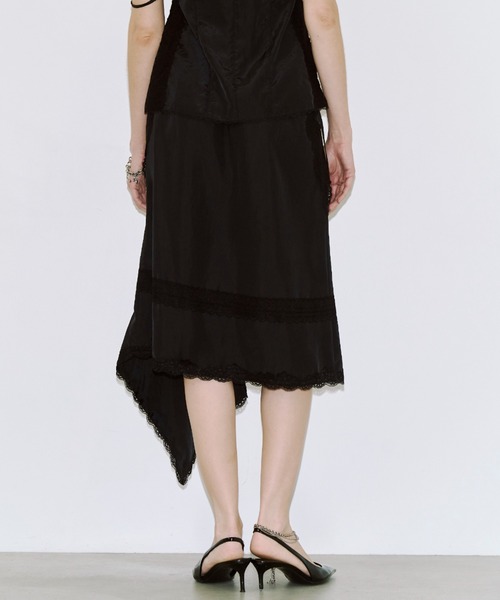 JOSE MOON（ジョゼムーン）の「CROSS OVER LACE SKIRT/クロスオーバーレーススカート（スカート・レディース・イエロー系その他/ブラック/ホワイト・FREE）」の21枚目の写真