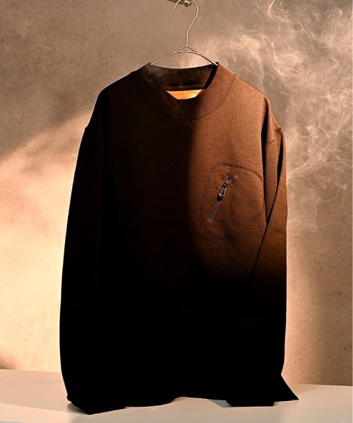g-stage(ジーステージ)の「【JN】【it】【g-stage】温熱保温機能 ストレッチ モックネックカットソー(Tシャツ/カットソー・メンズ・グリーン/ブラック・46/48/50)」の1枚目の写真