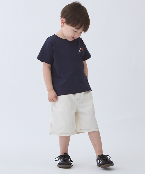 petit main(プティマイン)の「ペインタ-ハーフパンツ(その他パンツ・キッズ・ネイビー/キナリ/ブルー・100cm/90cm/110cm/120cm/130cm/80cm)」の1枚目の写真