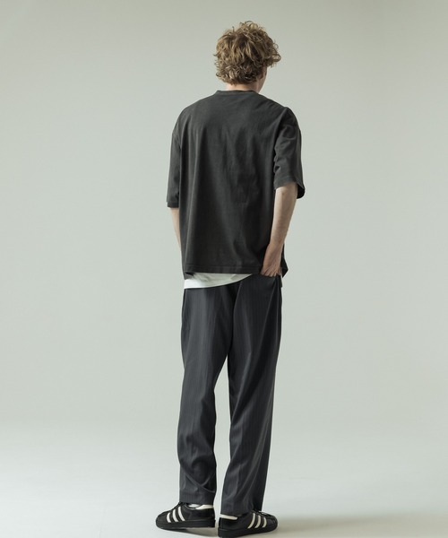 SLICK（スリック）の「【SLICK/スリック】Pigment Dye Henley Neck T-Shirt/ピグメントダイ ヘンリーネックTシャツ（Tシャツ/カットソー・メンズ・パープル/ライトグレー/ブラック・2/1/3）」の13枚目の写真