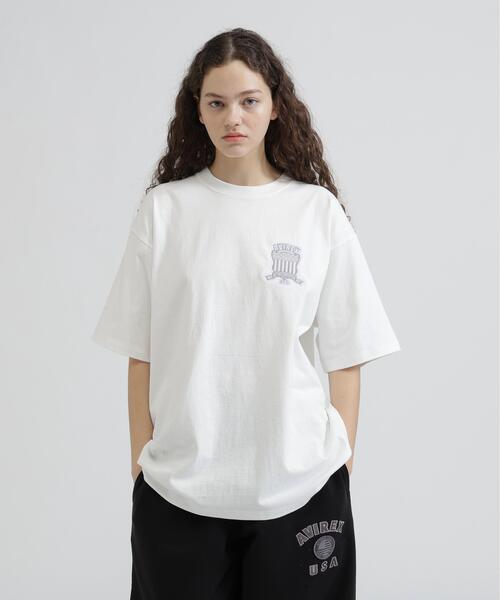 AVIREX(アヴィレックス)の「《WEB&DEPOT限定》VARSITY SS T-SHIRT(Tシャツ/カットソー・レディース・ブラック/レッド系その他4/ホワイト/ピンク・F)」の13枚目の写真