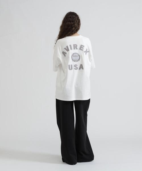AVIREX(アヴィレックス)の「《WEB&DEPOT限定》VARSITY SS T-SHIRT(Tシャツ/カットソー・レディース・ブラック/レッド系その他4/ホワイト/ピンク・F)」の14枚目の写真