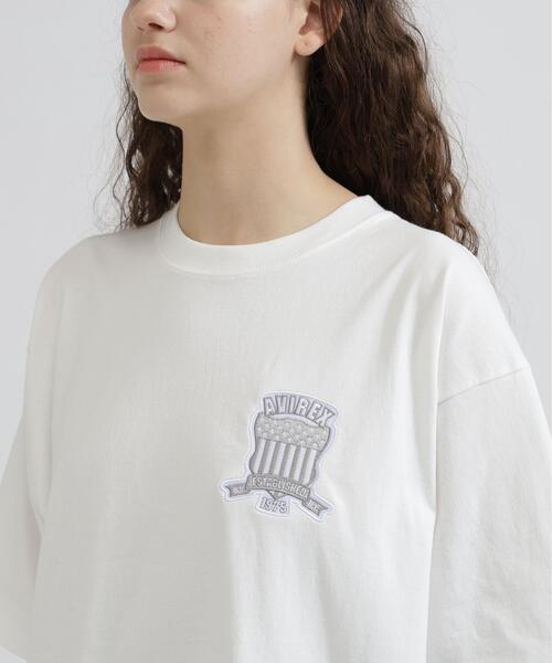 AVIREX(アヴィレックス)の「《WEB&DEPOT限定》VARSITY SS T-SHIRT(Tシャツ/カットソー・レディース・ブラック/レッド系その他4/ホワイト/ピンク・F)」の18枚目の写真