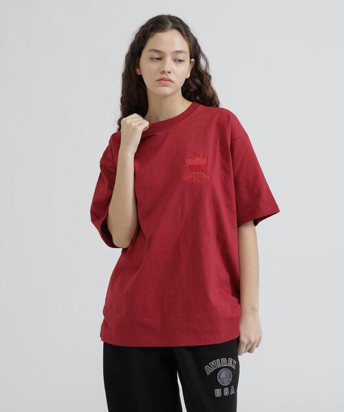 AVIREX(アヴィレックス)の「《WEB&DEPOT限定》VARSITY SS T-SHIRT(Tシャツ/カットソー・レディース・ブラック/レッド系その他4/ホワイト/ピンク・F)」の5枚目の写真