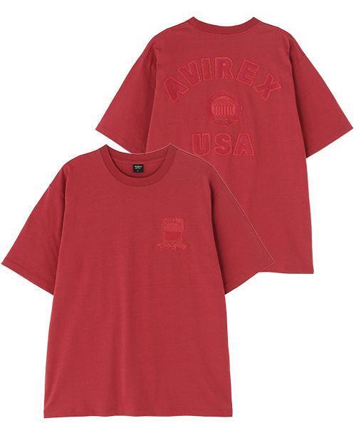 AVIREX(アヴィレックス)の「《WEB&DEPOT限定》VARSITY SS T-SHIRT(Tシャツ/カットソー・レディース・ブラック/レッド系その他4/ホワイト/ピンク・F)」の9枚目の写真