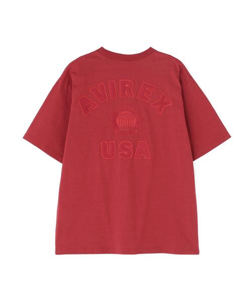 AVIREX(アヴィレックス)の「《WEB&DEPOT限定》VARSITY SS T-SHIRT(Tシャツ/カットソー・レディース・ブラック/レッド系その他4/ホワイト/ピンク・F)」の10枚目の写真