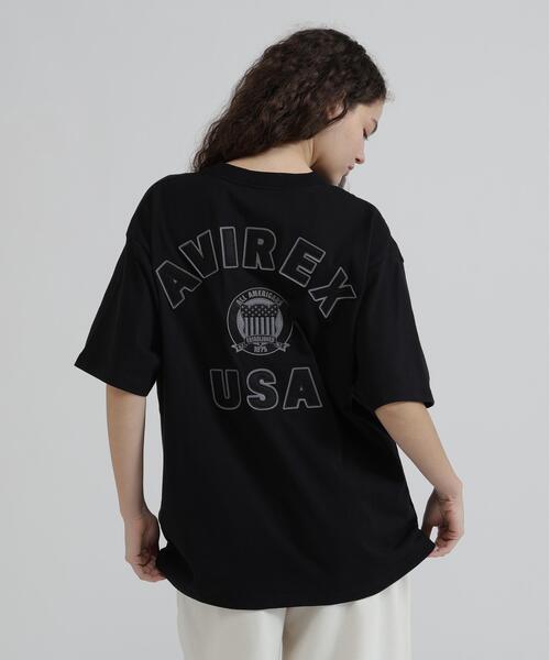 AVIREX(アヴィレックス)の「《WEB&DEPOT限定》VARSITY SS T-SHIRT(Tシャツ/カットソー・レディース・ブラック/レッド系その他4/ホワイト/ピンク・F)」の3枚目の写真