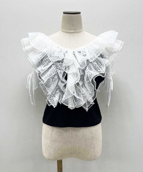 Belle Charme】Elegant Frill Lace Tops 【公式通販】