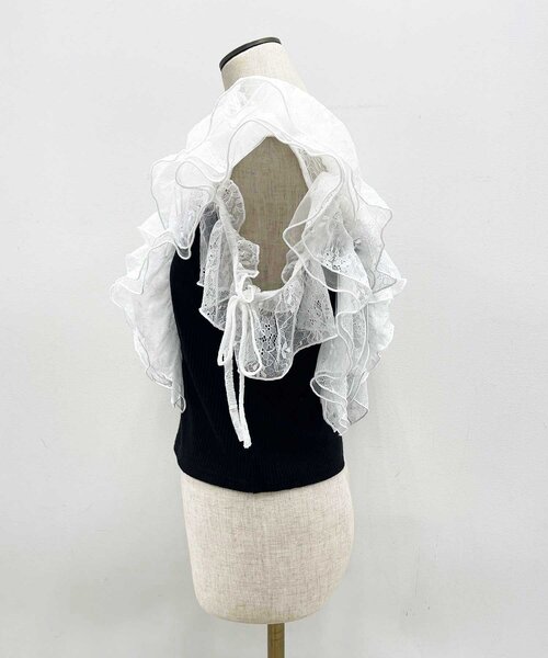 OLIVE des OLIVE(オリーブデオリーブ)の「【Belle Charme】Elegant Frill Lace Tops(Tシャツ/カットソー・レディース・トップグレー/ブラック/オフホワイト・FREE)」の18枚目の写真