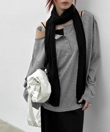 BLACKUP（ブラックアップ）の「[MADE] シースルールーズフィットヘンリーネック長袖Tシャツ（Tシャツ/カットソー）」