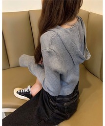 inst.ALL（インストール）の「クロップド丈ダブルジップニットフーディー（カーディガン/ボレロ）」