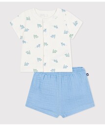 PETIT BATEAU | ダブルガーゼベビー2点セット(シャツ/ブラウス)