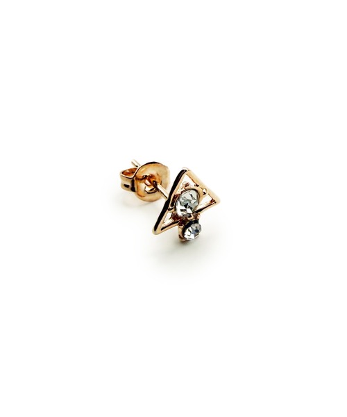 CARROLL(キャロル)の「CARROLL キャロル カットストーン&トライアングルキャッチピアス(ピアス(両耳用)・レディース・ピンクゴールド・FREE)」の1枚目の写真