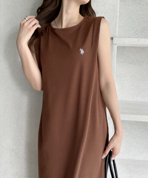 U.S. POLO ASSN.(ユーエスポロアッスン)の「【Ada.別注 U.S. POLO ASSN.】 Iライン ノースリーブ ワンピース ◎(ワンピース・レディース・ブラック/チャコール/ブラウン・M/L)」の17枚目の写真
