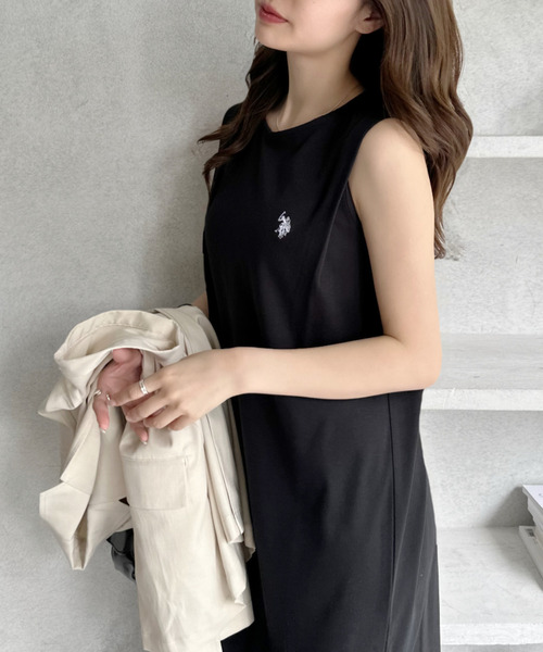 U.S. POLO ASSN.(ユーエスポロアッスン)の「【Ada.別注 U.S. POLO ASSN.】 Iライン ノースリーブ ワンピース ◎(ワンピース・レディース・ブラック/チャコール/ブラウン・M/L)」の6枚目の写真