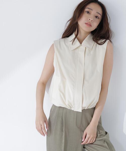 NATURAL BEAUTY BASIC（ナチュラルビューティーベーシック）の「ステンカラードロストジレ（ベスト・レディース・ベージュ/ブラック・ﾌﾘ-）」の15枚目の写真